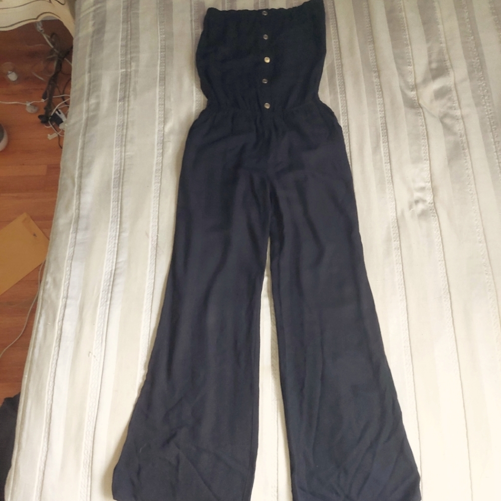 Black jumpsuit button down